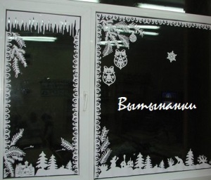 схемы новогодних вытынанок на окна